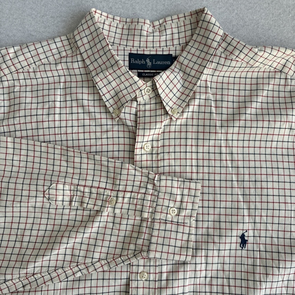 Ralph Lauren Mens Long Sleeve Button Down Check 3XLT Preppy Old Money Casual